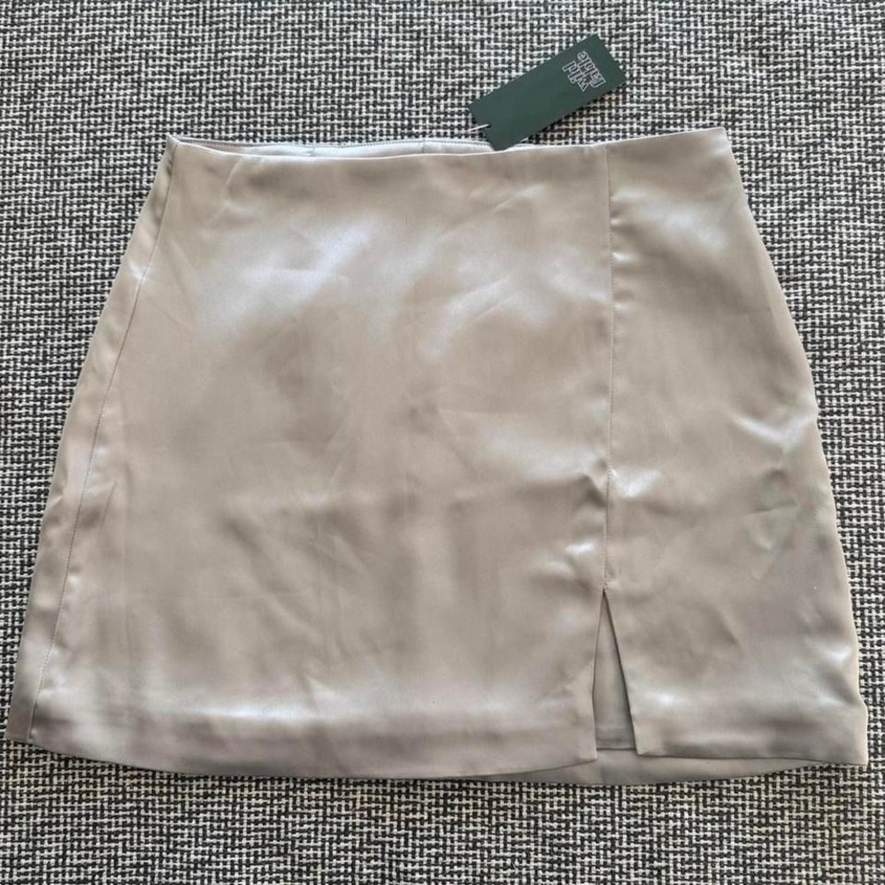 NEW Women's Gray Satin Mini Skirt - Size XS